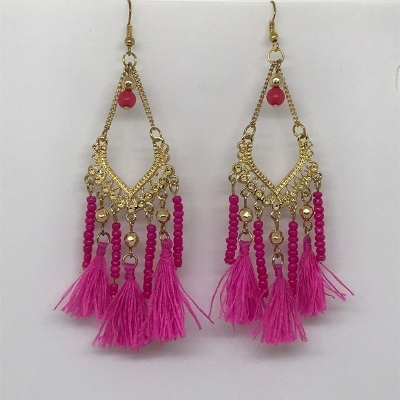 Jewelry - PINK TASSEL EARRINGS ✨✨✨
